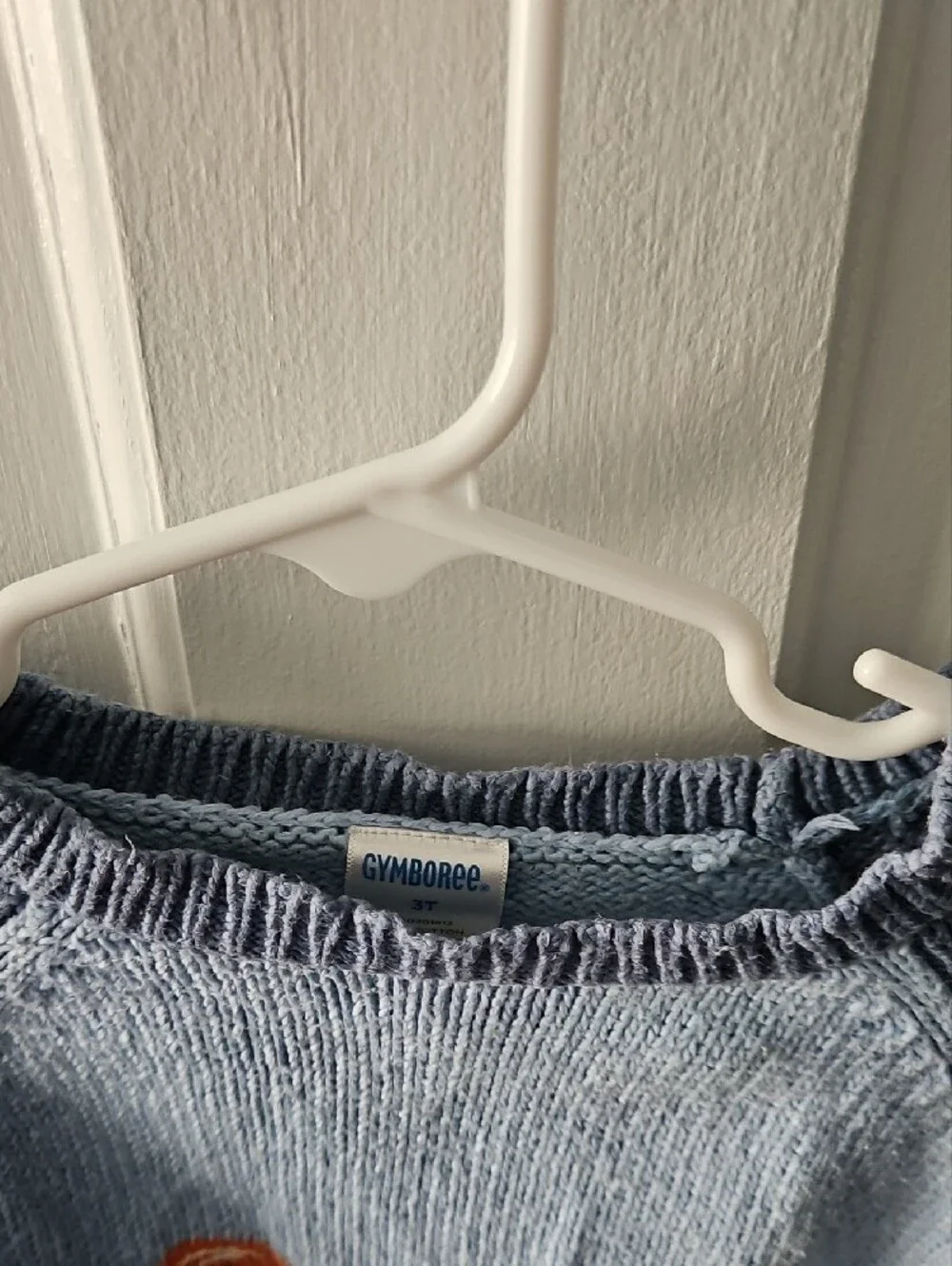 Gymboree Light Blue Crewneck Sweater with Snail Embroidery